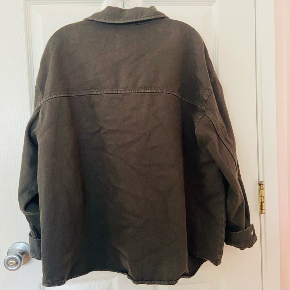 Zara Grey oversized denim jean jacket
shacket shirt overshirt cargo jacket - Picture 3 of 7